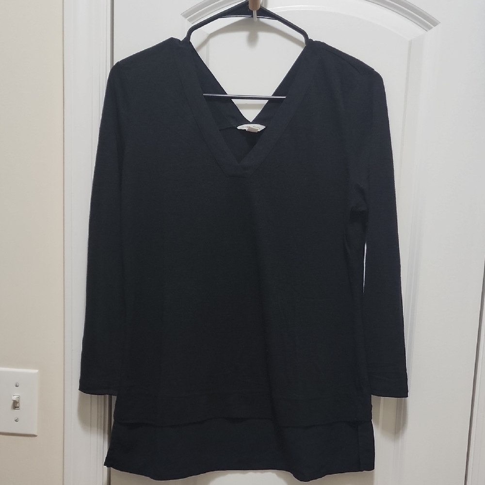 Calvin Klein Black V-Neck Women's Top Size M